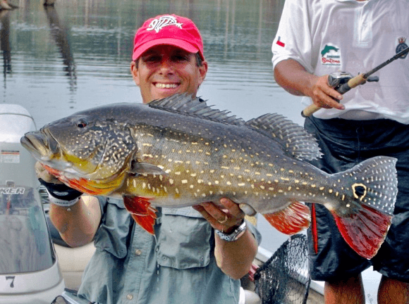 Amazon Lord I anglers with trophy Peacock Bass catch