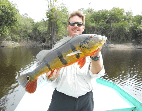 Amazon Lord II anglers with diverse Amazon fish species