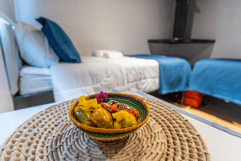 Luxury yacht air-conditioned interior suites and accommodations